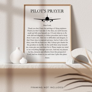 Pilot Gifts - Airman Gift - Pilot's Prayer Print - Aviation Art Print - Pilot Graduation Gift - 18x24