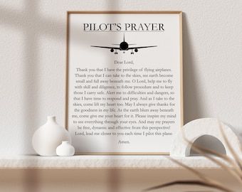 Pilot Gifts - Airman Gift - Pilot's Prayer Print - Aviation Art Print - Pilot Graduation Gift