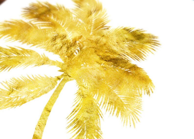 Palm Tree Real Gold Foil Palm Tree Art Print Florida Palm Etsy