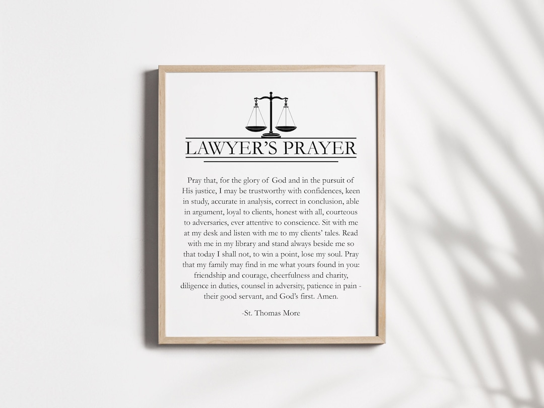 Lawyers Prayer Print Lawyer Gift Attorney Gift Law Graduate Gift Etsy