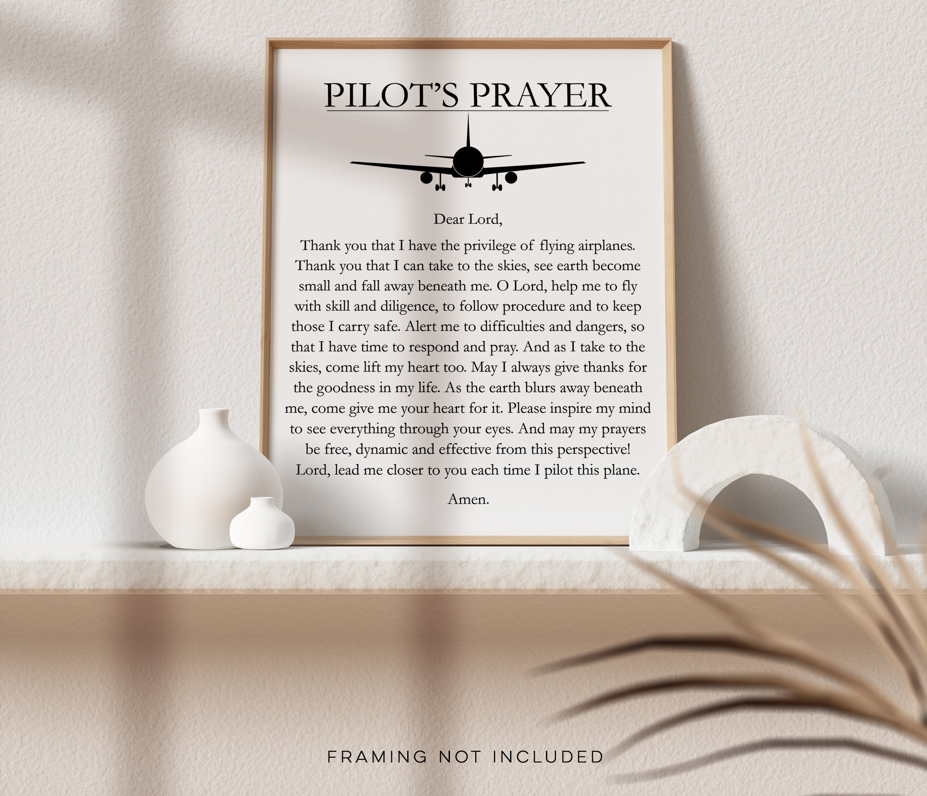 Pilot's Prayer Art Print: Aviation Gift - Etsy, image size:3000x2576