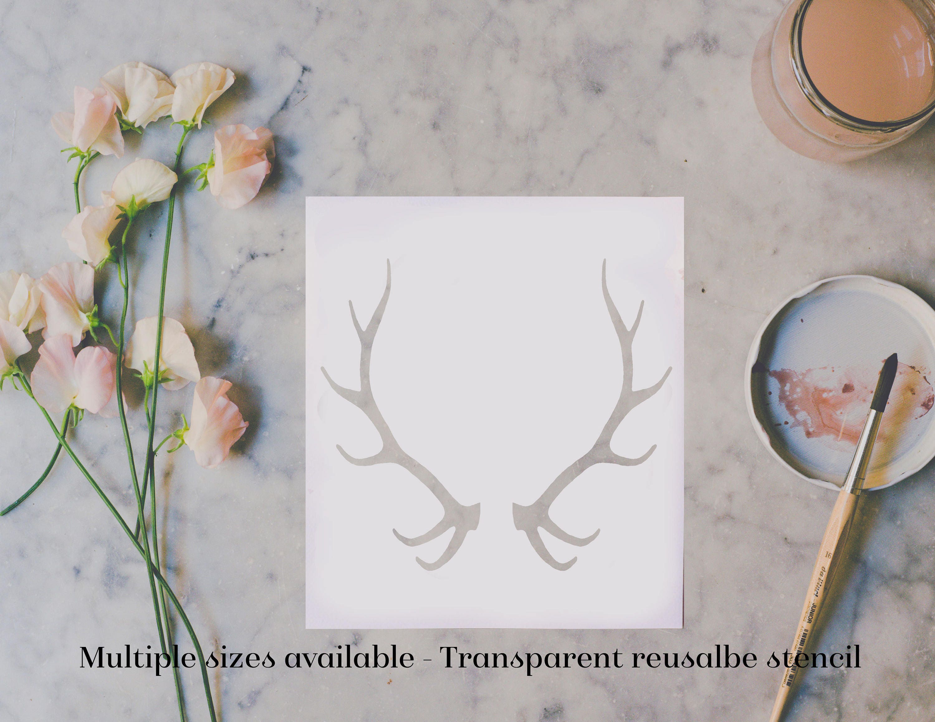 Antler Stencil Deer Antler Stencil Antler Decor Deer | Etsy