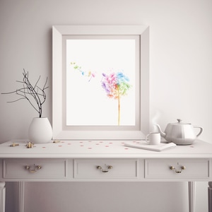 Dandelion Print Watercolor Dandelion Dandelion Art Dandelion Watercolor Art Nursery Decor Dandelion Wall Art Watercolor Prints image 1