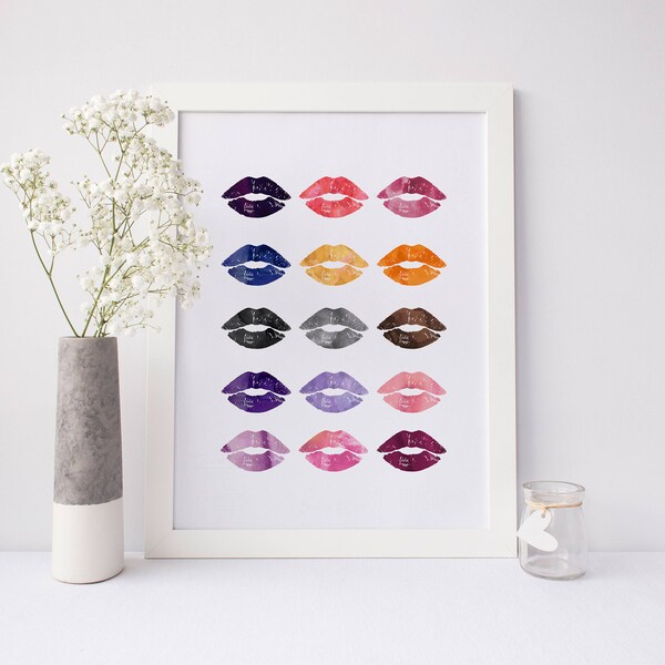 Lipstick Wall Art Etsy