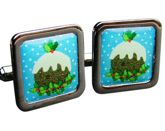 Christmas Pudding fun cufflinks