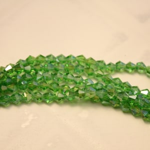 Yellow Green Glass Bicones