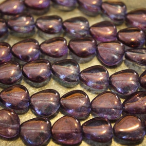 Czech Chunky Triangle Beads-AB Plum