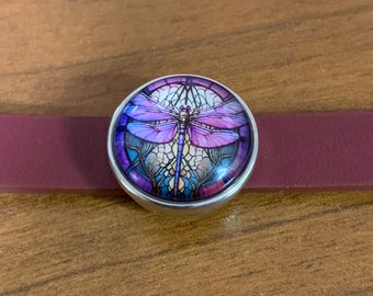 1  Round Purple Dragonfly NOOSA Style Snap