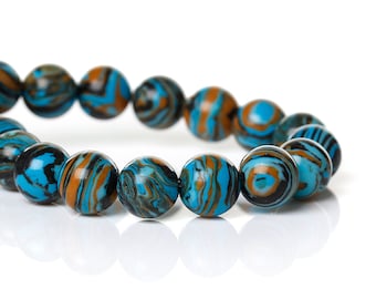 City Nights Fordite Beads-8mm