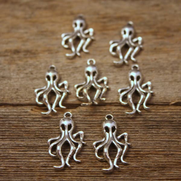 Pewter Octopus Charms