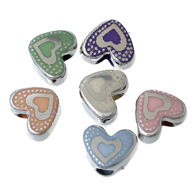Cute Very Shiny Acrylic Heart Beads