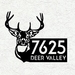 Deer Address sign - Metal Deer Sign - Personalized Metal Address Sign - Custom Address Buck - Custom Cabin Sign - Metal Address Plaque