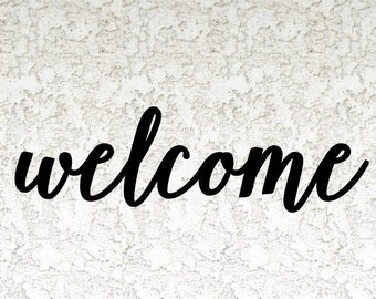 welcome sign - porch sign - entryway sign - metal art-Gift Idea