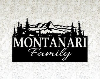 Personalized Mountain Name Metal Sign - Custom metal Name sign - Mountain sign - Family sign - Cabin Decor - Lodge sign - Metal Mountain