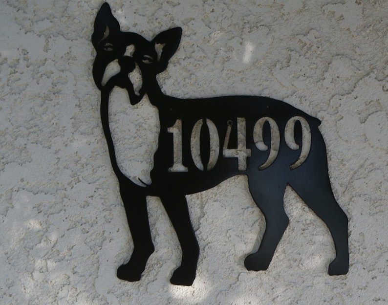 Personalized Boston Terrier Address Metal Sign Custom Boston Etsy