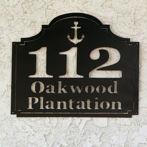 Anchor Address sign - Personalized Address Metal Sign - Custom Address sign