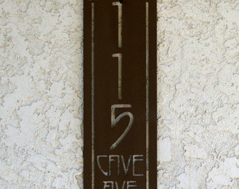 Vertical Personalized Metal Address Sign - Custom Address sign