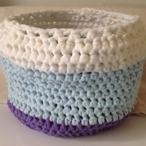 Rag rug Crochet Storage basket by MWC