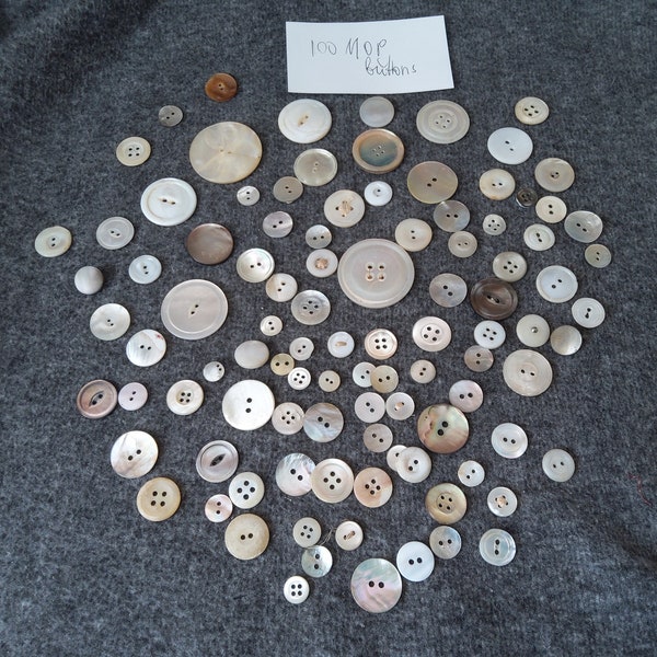 MOP buttons (100) - Mother-of-pearl buttons