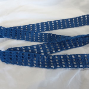 crochet tie belt by MWC blue