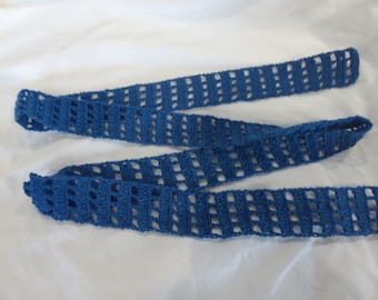 crochet tie belt by MWC blue