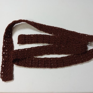tie belt crochet, brown belt, hemp - by MWC