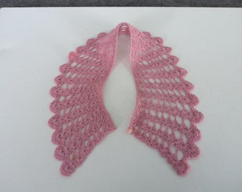 Vintage gehaakte kraag, vintage roze