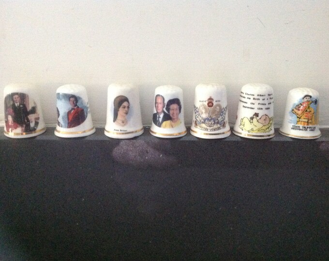 Thimbles British Royals Ceramic Etsy