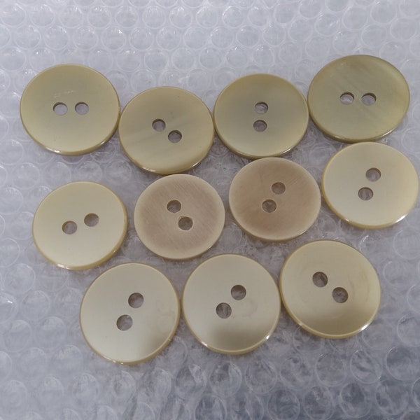 Vintage button set (11), hemp color