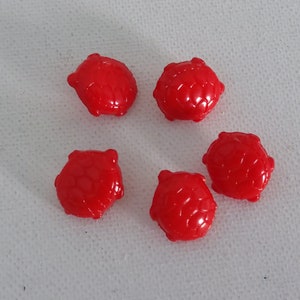 Schildkrötenknöpfe (5) rot, vintage