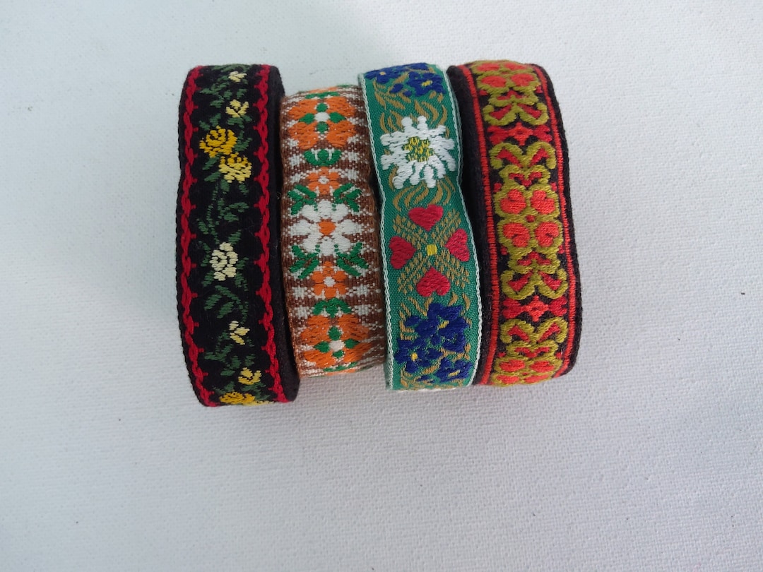 Embroidered Ribbon, 4 Designs - Etsy