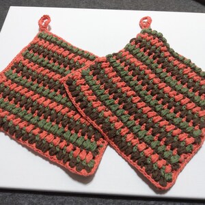 crocheted potholders - by MWC - fall colors