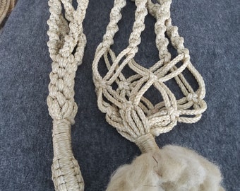 Plantenhanger macramé met kralen