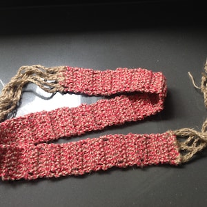 tie belt crochet, hemp belt - by MWC