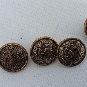 gold buttons (6) buttons set, vintage