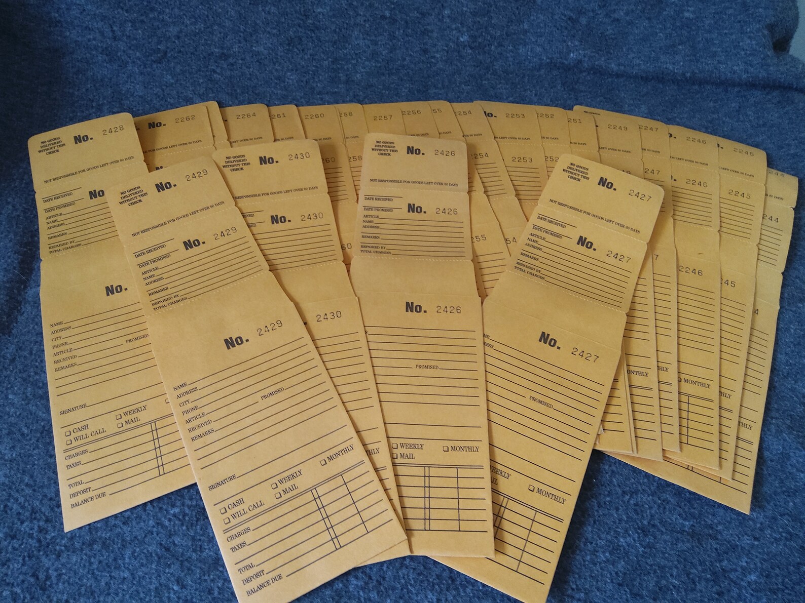 Pawn receipt envelopes 25 numbered Etsy