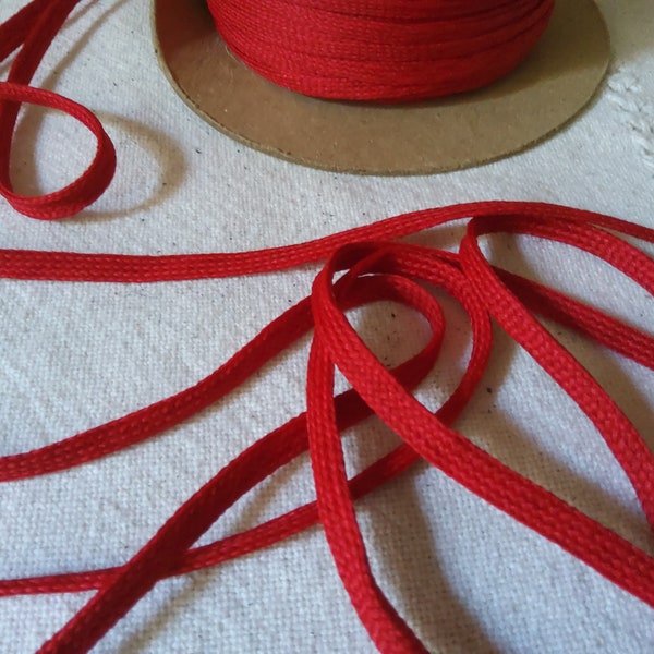 narrow red ribbon braid,10+ yards