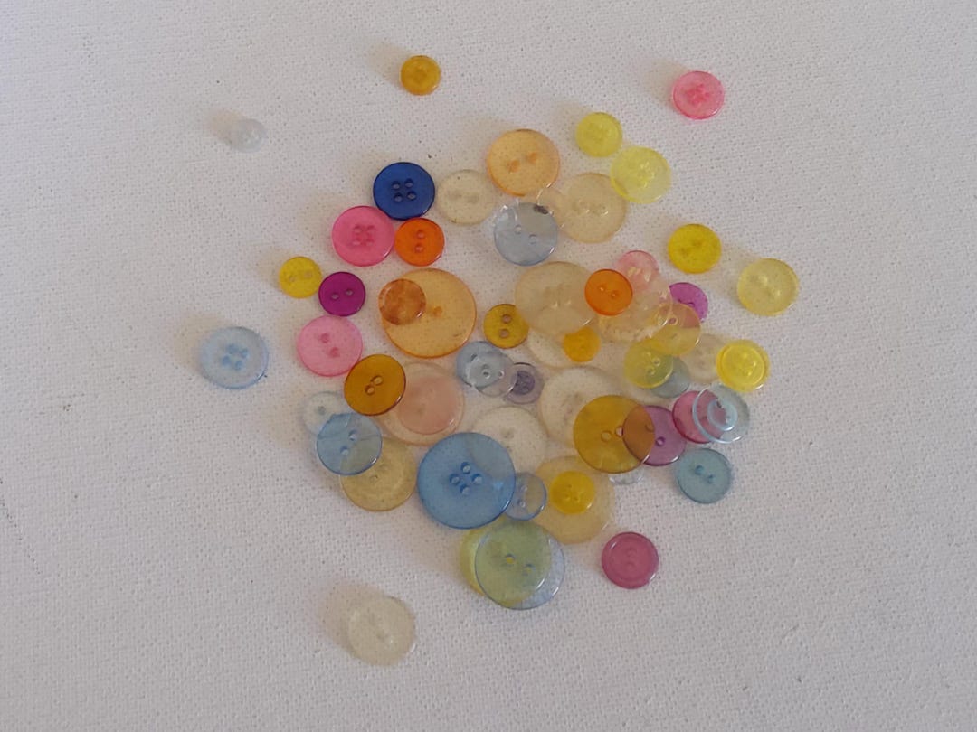 Clear Buttons (60+) Clear With Color - Etsy