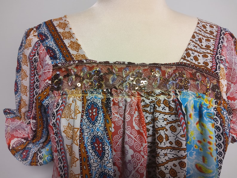 summer dress, multicolored, vintage handmade image 2
