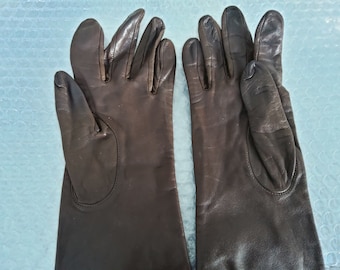 gants femme vintage, longs, marron