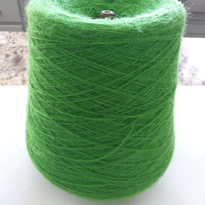 green yarn on cone - lace weight