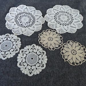 Vintage doily (3 sets of 2) round, doily lot