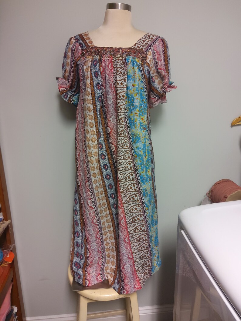 summer dress, multicolored, vintage handmade image 5