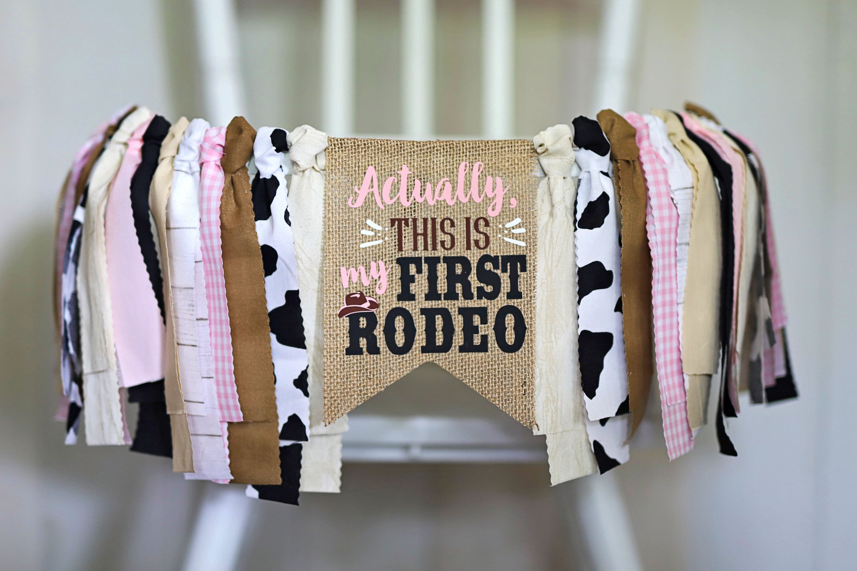 My First Rodeo Geburtstags-Banner Für Hochstuhl – Pink, Mit Quasten, Für 1. Geburtstag