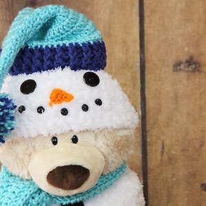 Newborn Snowman Cocoon, Matching Hat and Scarf, Crochet Snowman Cocoon, Snowman Photo Prop, Christmas Card Photo Prop, Baby Shower Gift image 10