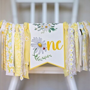 Daisy High Chair Banner, Yellow Daisy 1st Birthday Banner, Daisy Cake Smash, Daisy Birthday Decor, Daisy Birthday Banner, Boho Daisy Banner