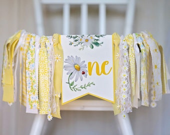 Daisy High Chair Banner, Yellow Daisy 1st Birthday Banner, Daisy Cake Smash, Daisy Birthday Decor, Daisy Birthday Banner, Boho Daisy Banner