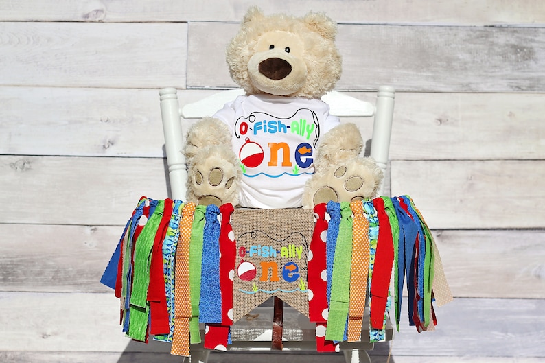 O-Fishally-One High Chair Banner and Onesie 1st Birthday 