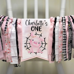 Charlotte's Web Birthday Banner, Charlotte's Web High Chair Banner, Charlotte's One Photo Prop, Charlotte's Web Birthday