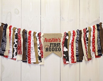 First Rodeo High Chair Banner  Red and Navy, First Rodeo Red Birthday Banner, Rodeo Birthday Party Decor, Rodeo Photo Prop, Rodeo Cake Smash